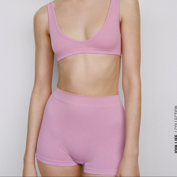ZARA BNWT Seamless Top + Shorts 2pc Coord Set - Picture 14 of 16